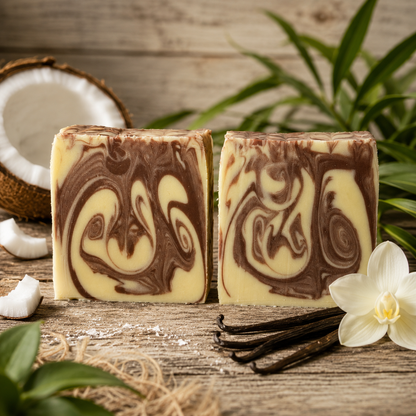 COCONUT VANILLA: Handmade Tallow, Aloe, and Milk Conditioning Artisan Soap