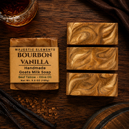 BOURBON VANILLA: Goats Milk & Tallow Handmade Masculine Soap