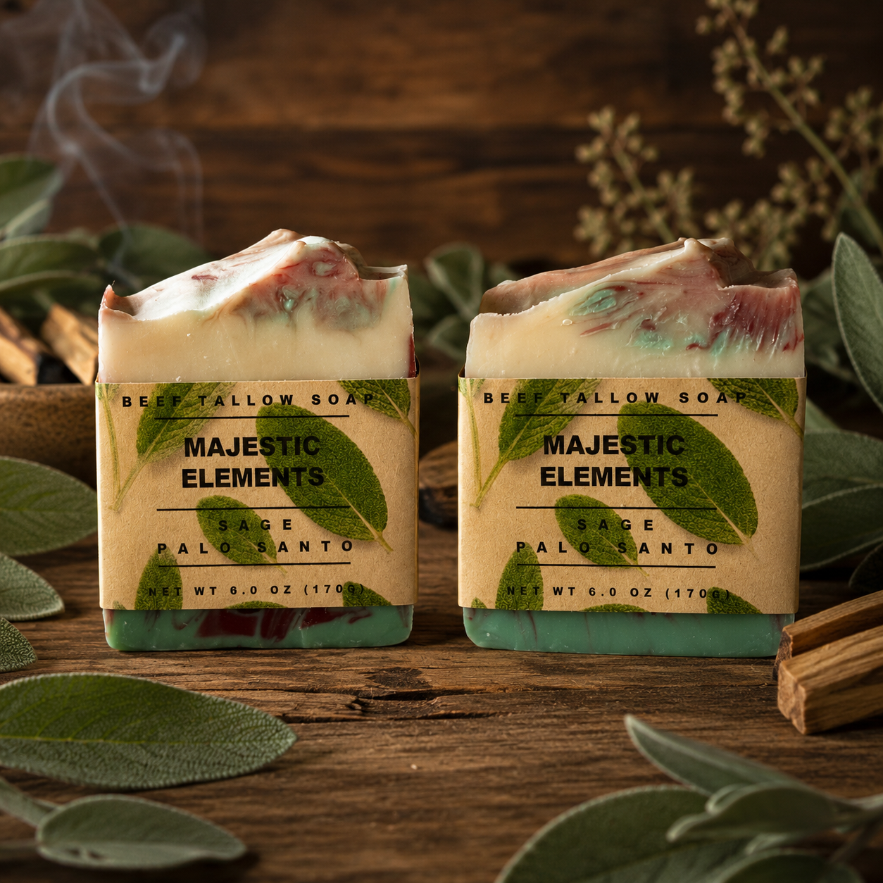 Sage Palo Santo Handcrafted Beef Tallow Soap