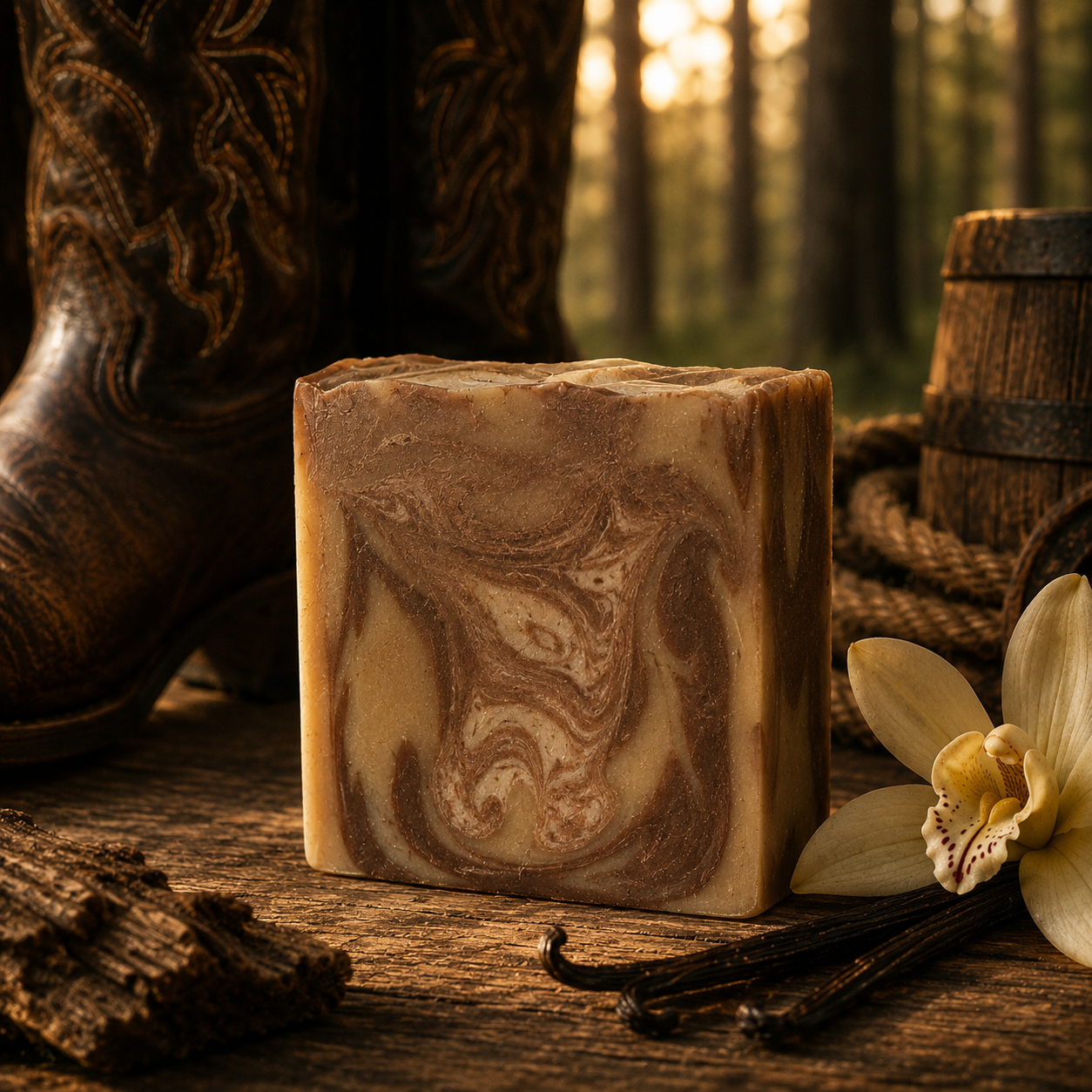 Bourbon Vanilla Goats Milk Masculine Tallow Handmade Soap