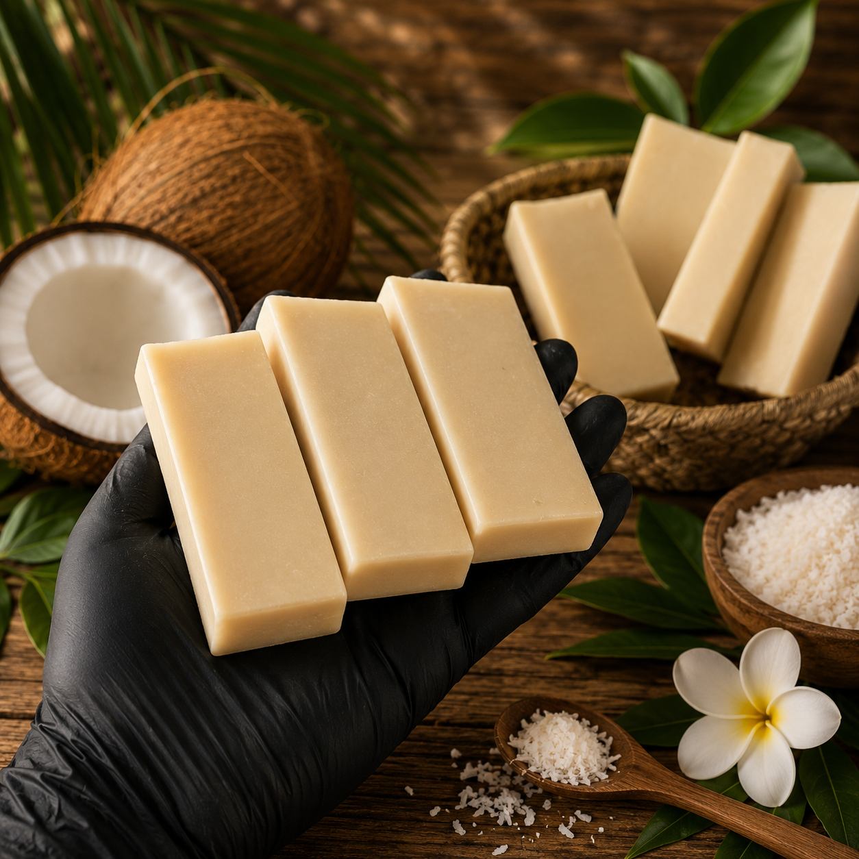 COCONUT: 100% Plant-Based Oils Coconut Milk and Shea Butter Handcrafted Vegan Mini Cleansing Soap