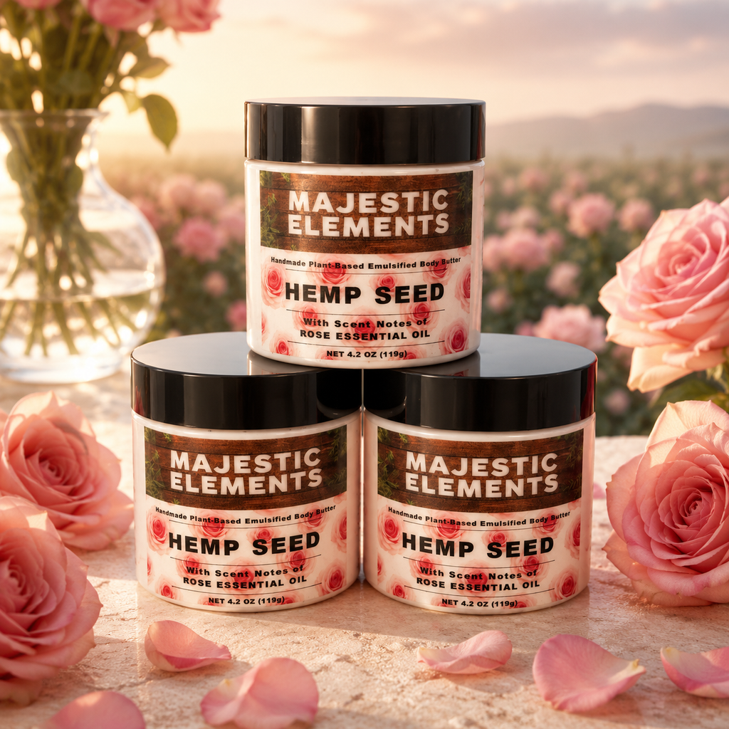 Rose Handcrafted Hemp Seed Emulsified Body Butter Body Cream