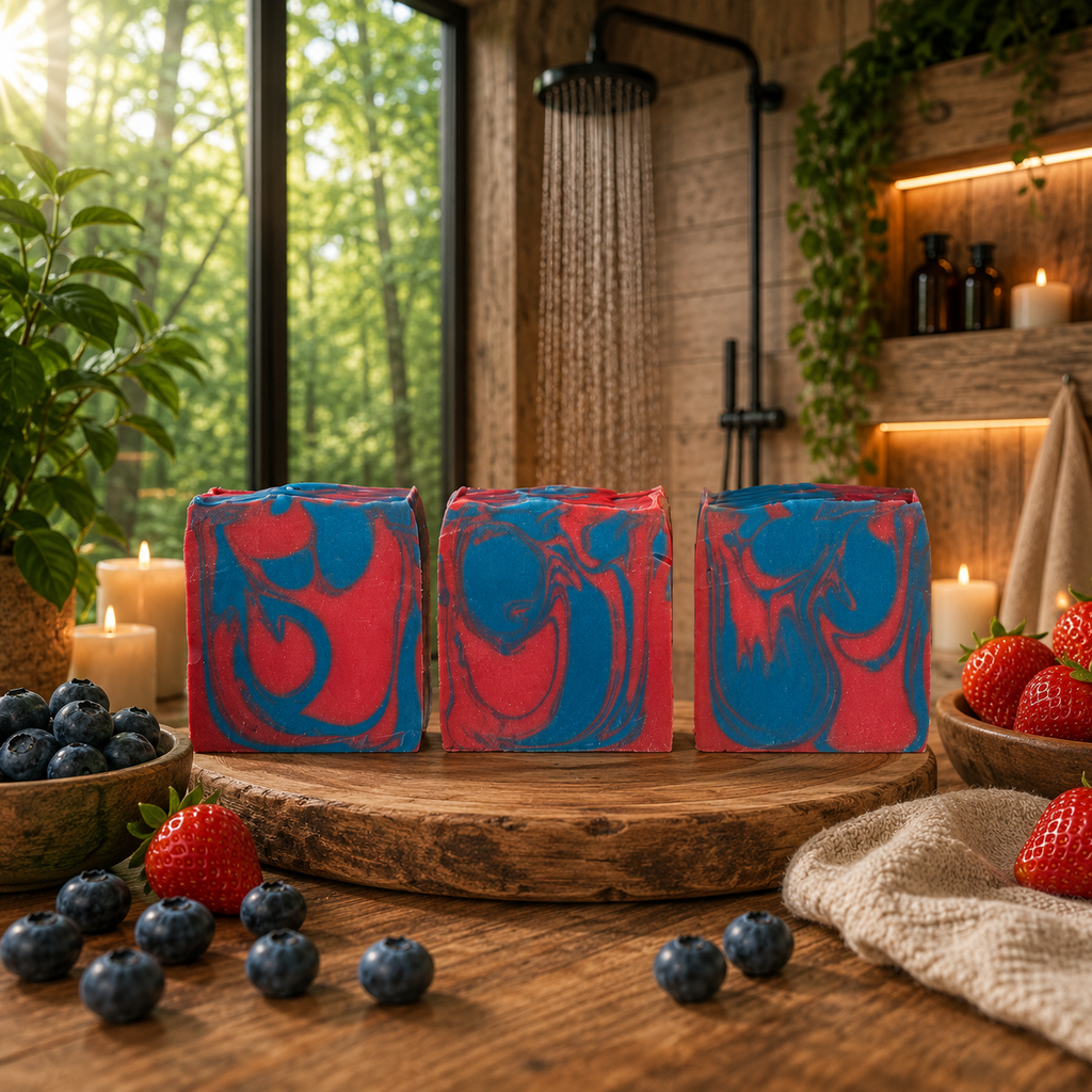 Strawberry Blueberry Handmade Beef Tallow and Milk Soap