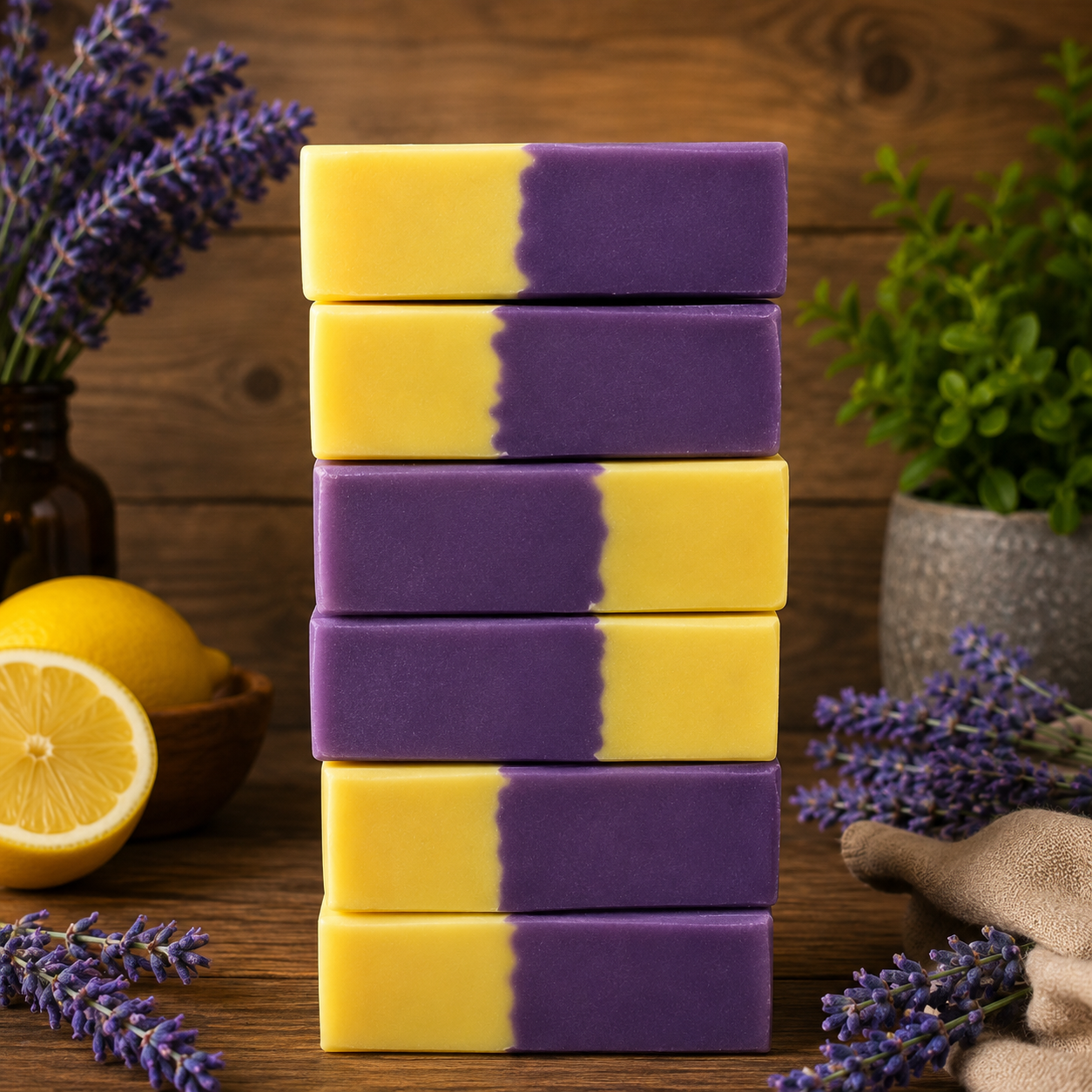 LEMON LAVENDER: Handmade Tallow and Milk Conditioning Sample Soap
