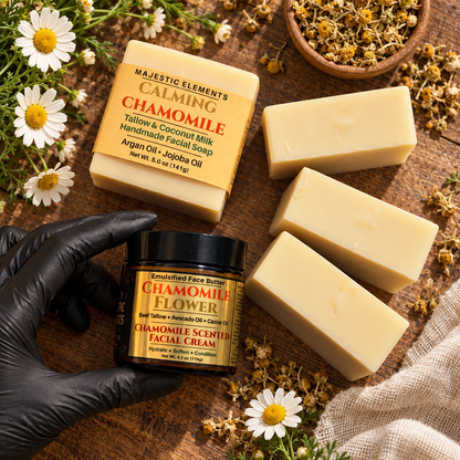 CHAMOMILE FACIAL BUNDLE: Handmade Facial Soap and Facial Butter