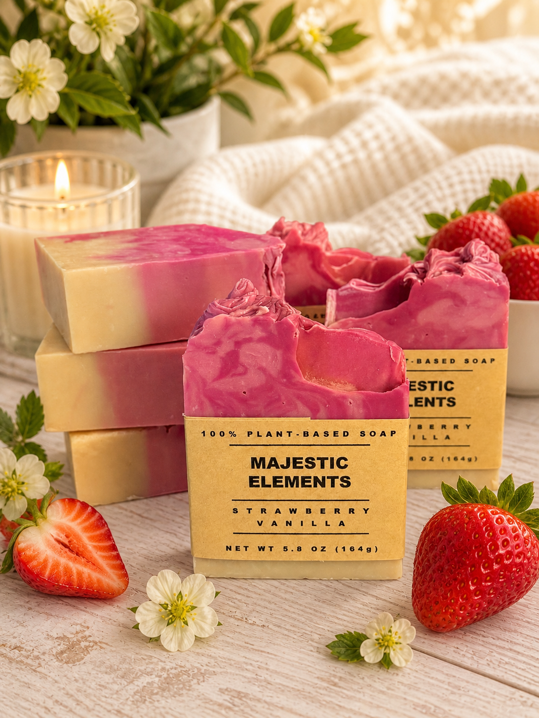 Strawberry Vanilla Plant-Based Handcrafted Soap