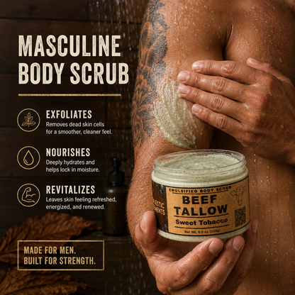 Sweet Tobacco Pine Emulsified Tallow Sugar Scrub Body Scrub