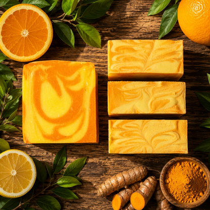 LEMON ORANGE: Goats Milk And Turmeric Handmade Artisan Soap