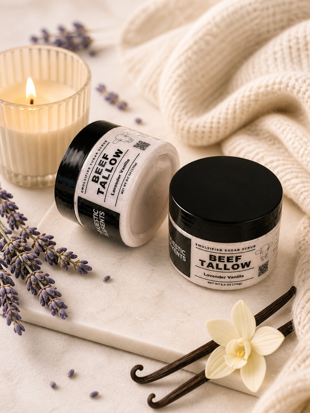 Lavender Vanilla Emulsified Tallow Sugar Scrub