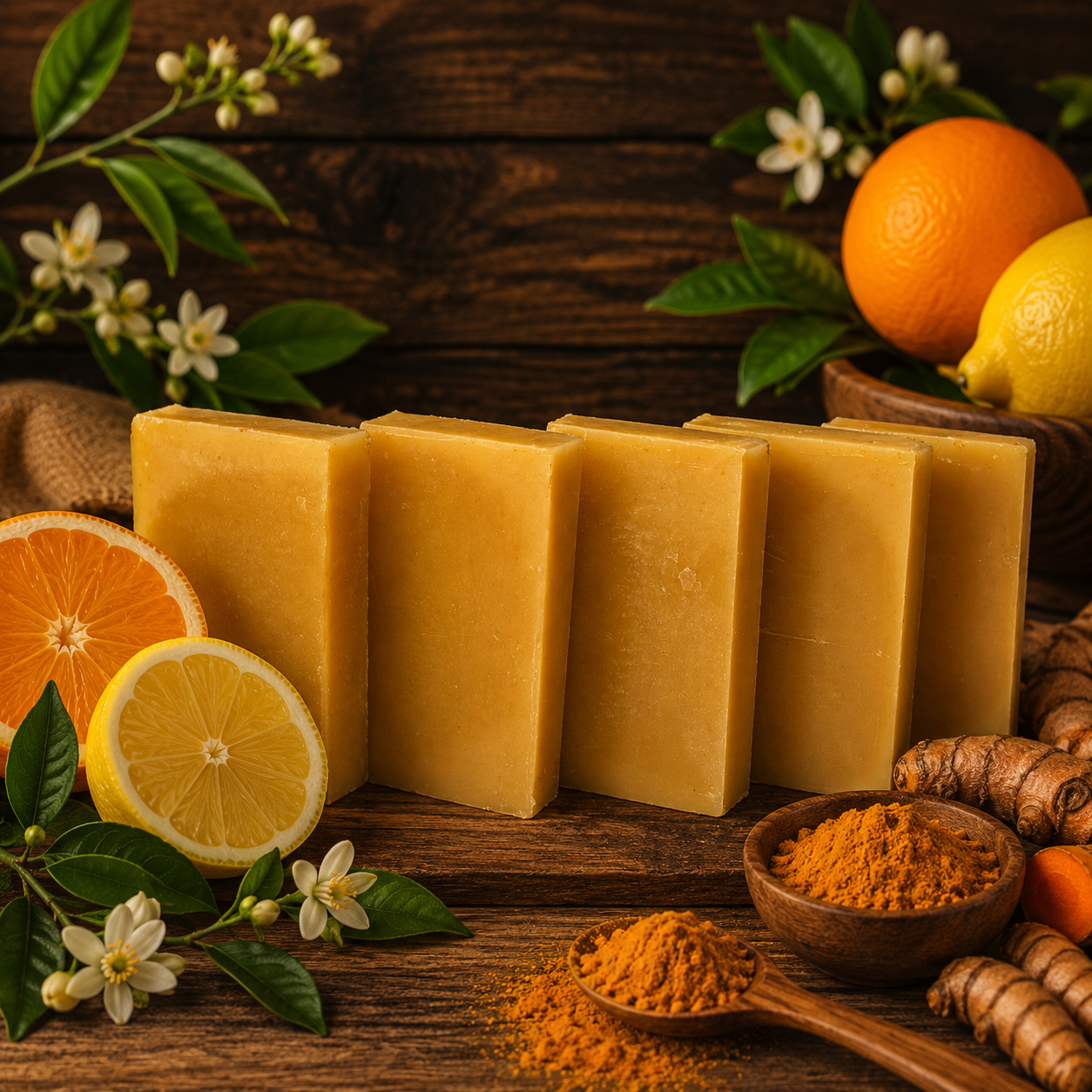 LEMON ORANGE: Goats Milk and Turmeric Pigment-Free Handmade Mini Soap