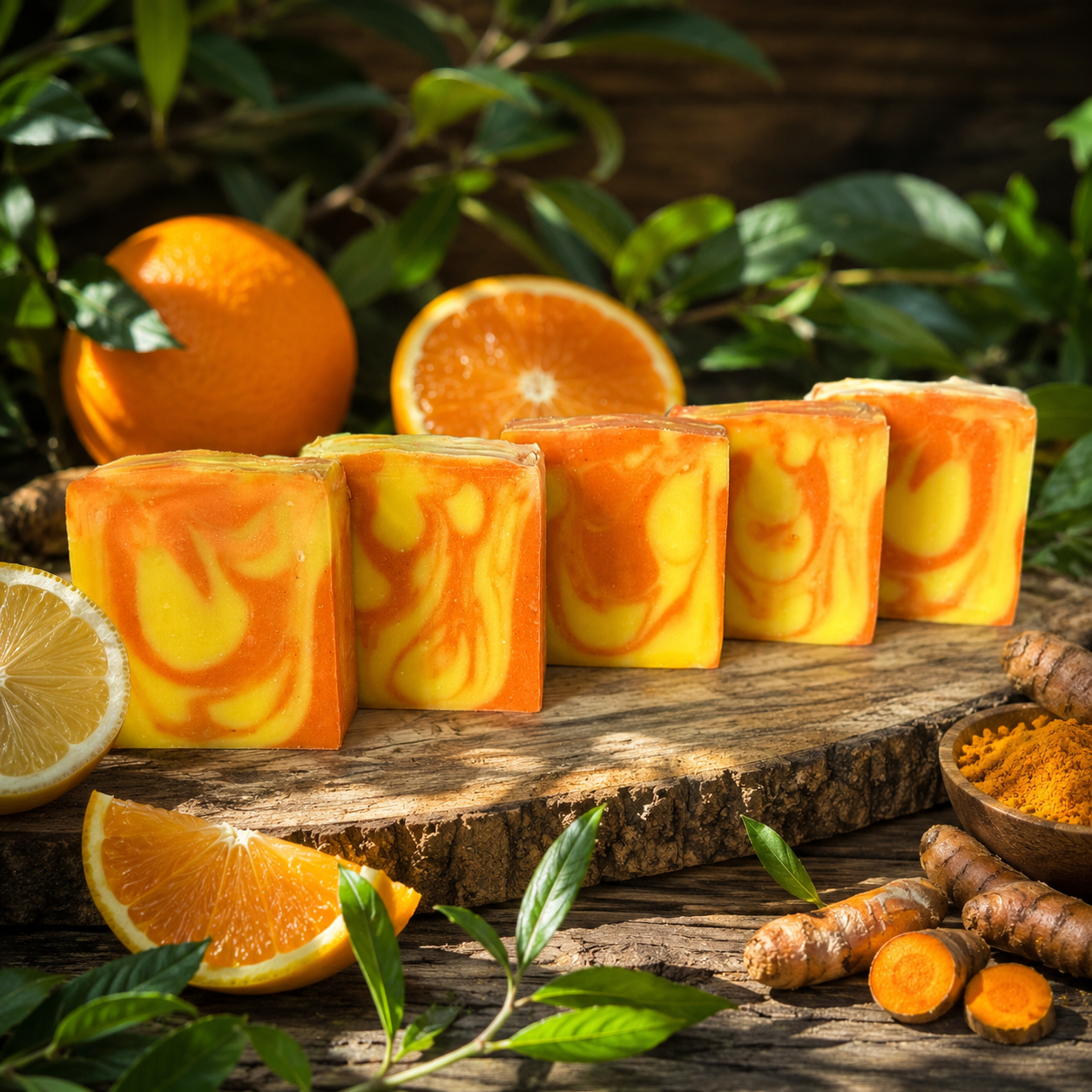 LEMON ORANGE: Goats Milk And Turmeric Handmade Artisan Soap