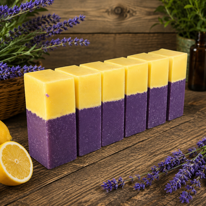 LEMON LAVENDER: Handmade Tallow and Milk Conditioning Sample Soap