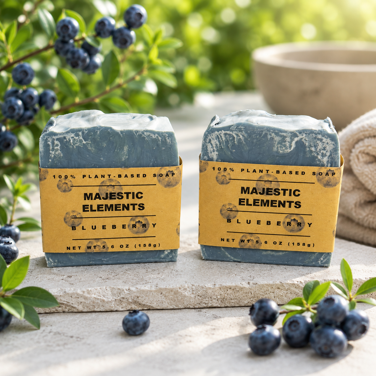 Blueberry Coconut Vanilla 100% Plant-Based Handmade Soap
