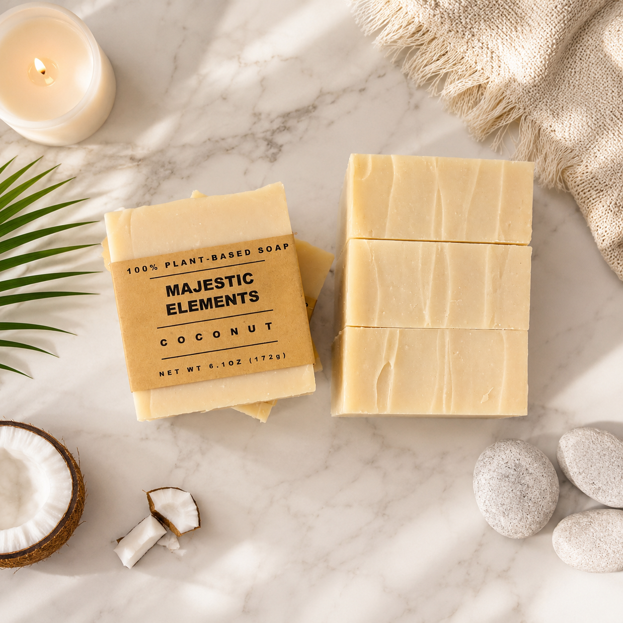 Coconut Scented Shea Butter Handcrafted Soap
