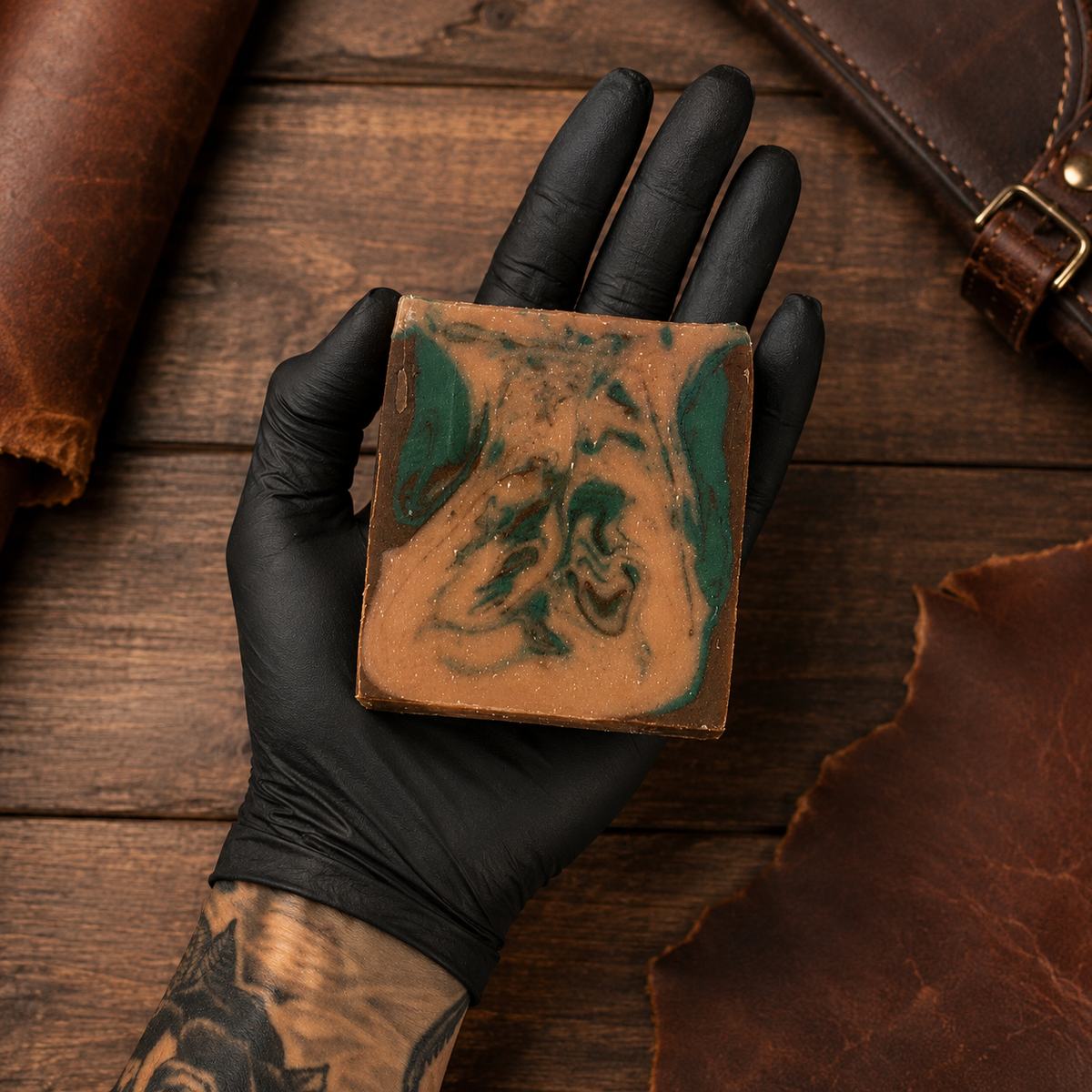 VINTAGE LEATHER: Handmade Goats Milk+Tallow Masculine Soap