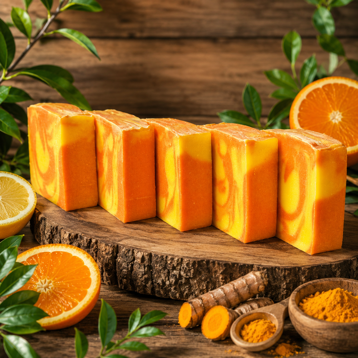 LEMON ORANGE: Goats Milk And Turmeric Handmade Artisan Soap