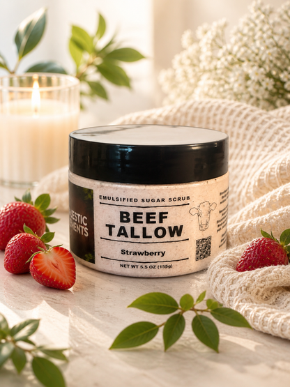 Strawberry Tallow Handmade Emulsified Sugar Scrub Body Sctub