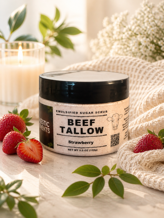 Strawberry Tallow Handmade Emulsified Sugar Scrub Body Sctub