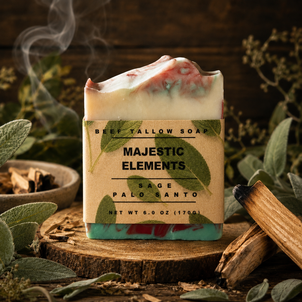 Sage Palo Santo Handcrafted Beef Tallow Soap