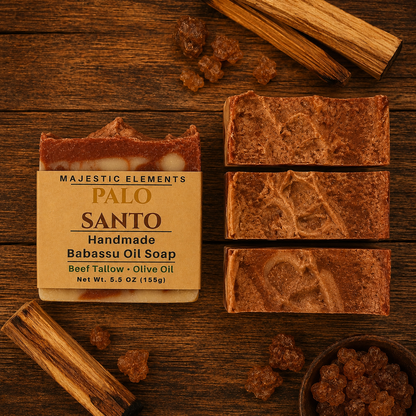PALO SANTO: Babassu Oil and Tallow Handmade Masculine Premium Soap