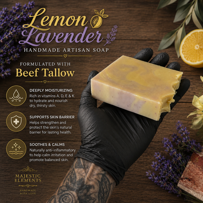 LEMON LAVENDER: Tallow + Milk Handmade Soap