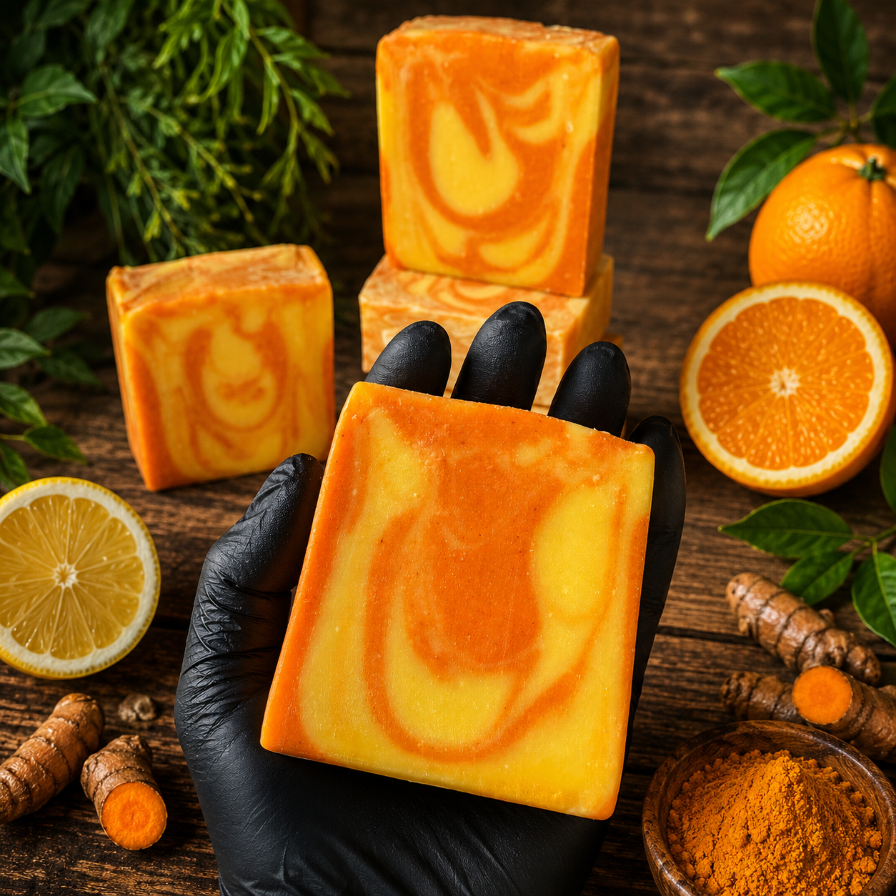 LEMON ORANGE: Goats Milk And Turmeric Handmade Artisan Soap