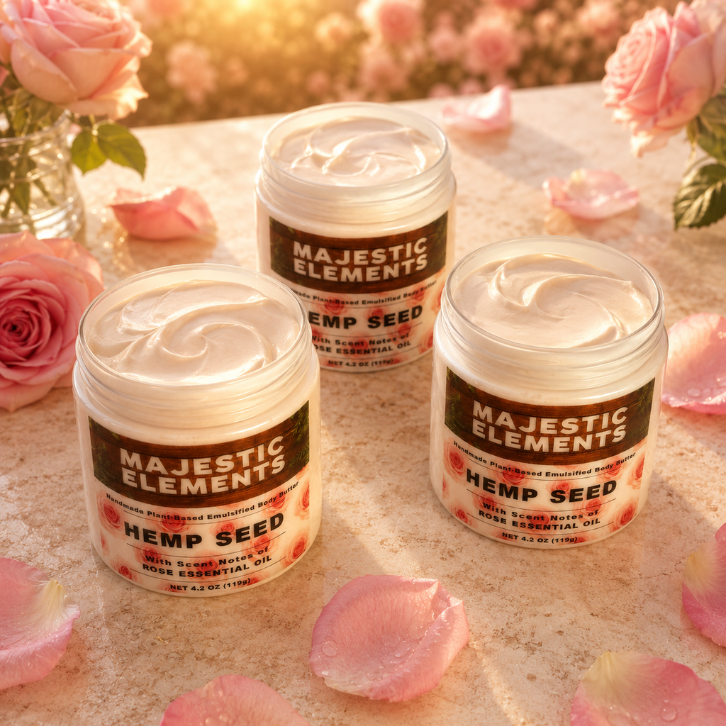 Rose Handcrafted Hemp Seed Emulsified Body Butter Body Cream