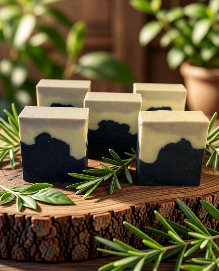 Coconut Vanilla Charcoal BeefTallow Handmade Soap
