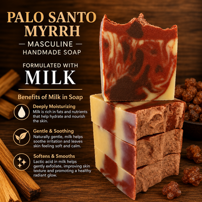 PALO SANTO: Babassu Oil and Tallow Handmade Masculine Premium Soap