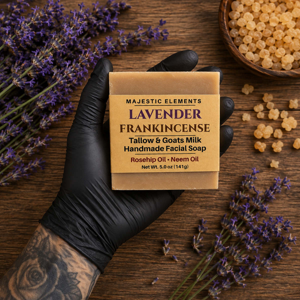 FRANKINCENSE LAVENDER: Handmade Facial Soap