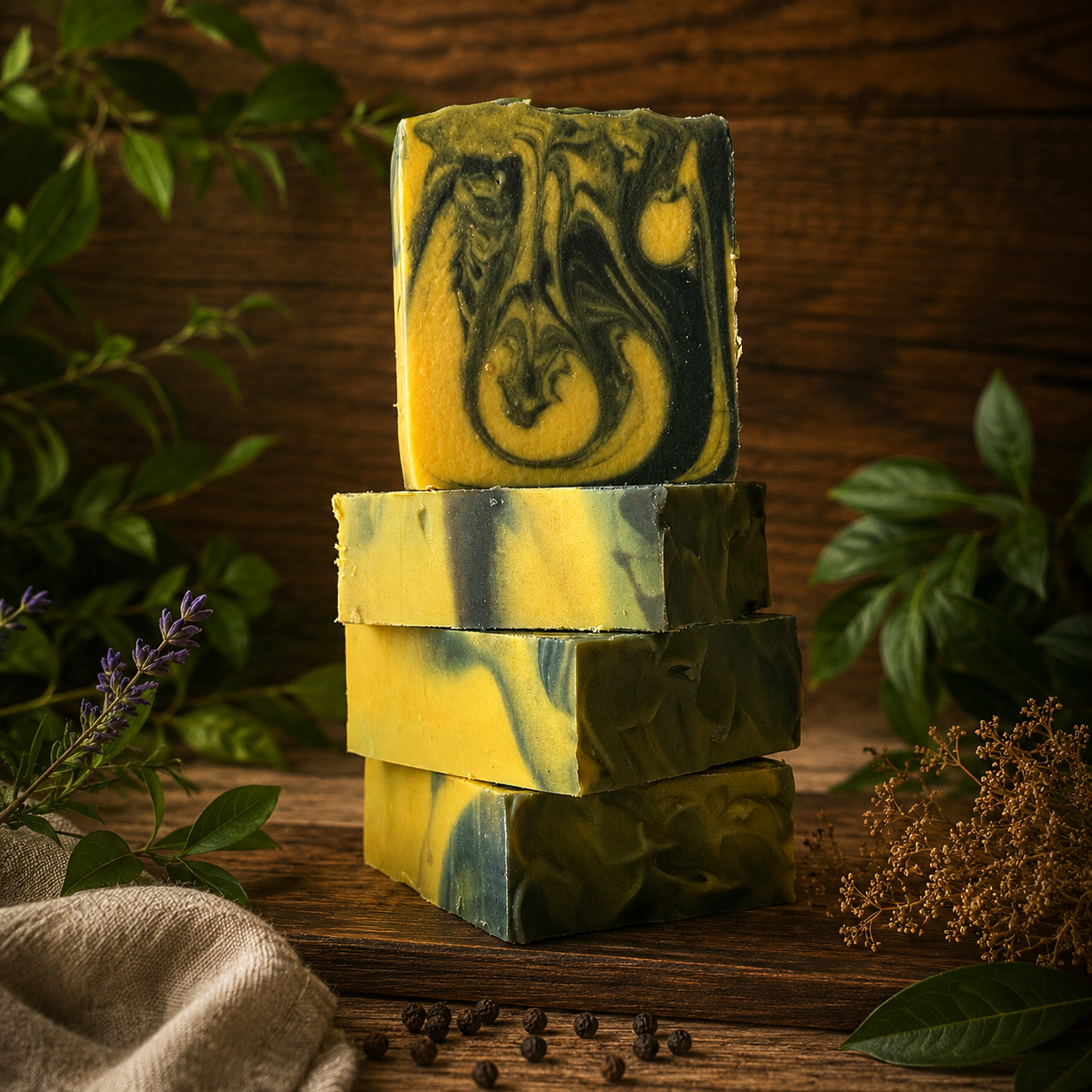 Bay Rum & Black Pepper Handmade Exfoliating Tallow and Milk Masculine Soap