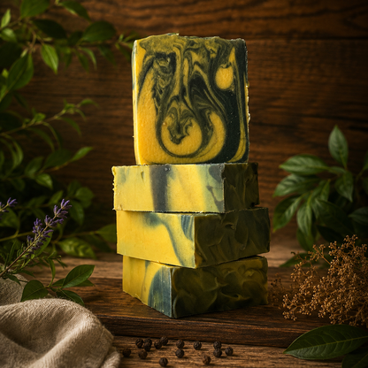 Bay Rum & Black Pepper Handmade Exfoliating Tallow and Milk Masculine Soap