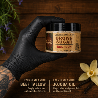BOURBON: Beef Tallow Handmade Masculine Body Scrub