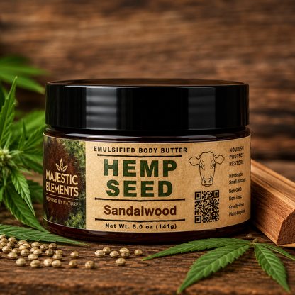 SANDALWOOD: Tallow + Hemp Seed Handmade Body Butter Body Cream