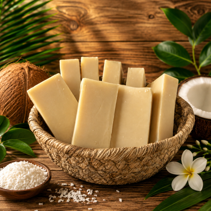 COCONUT: 100% Plant-Based Oils Coconut Milk and Shea Butter Handcrafted Vegan Mini Cleansing Soap