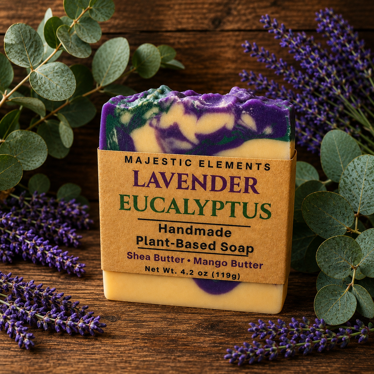 LAVENDER EUCALYPTUS: Handmade Plant-Based Vegan Soap