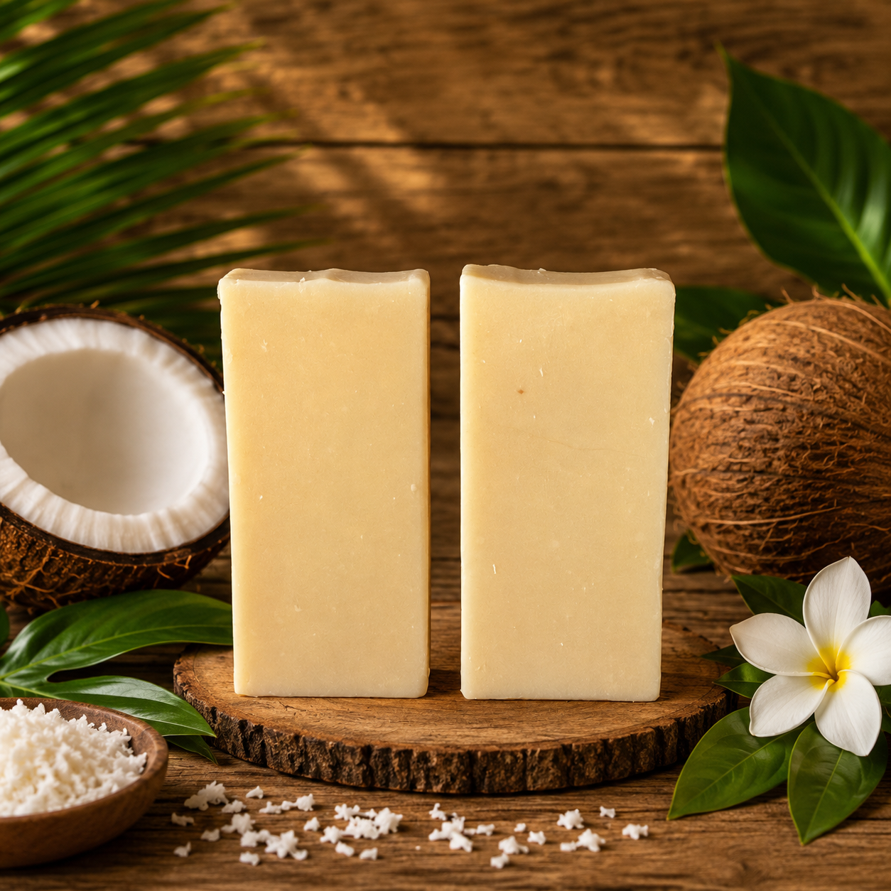 COCONUT: 100% Plant-Based Oils Coconut Milk and Shea Butter Handcrafted Vegan Mini Cleansing Soap