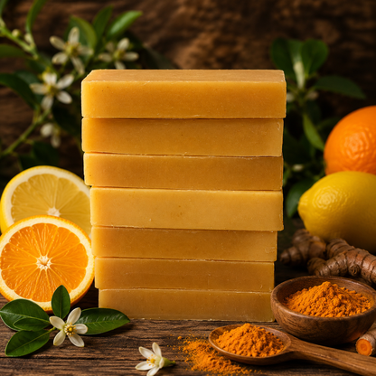 LEMON ORANGE: Goats Milk and Turmeric Pigment-Free Handmade Mini Soap