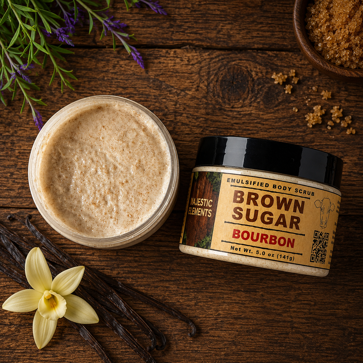BOURBON: Beef Tallow Handmade Masculine Body Scrub