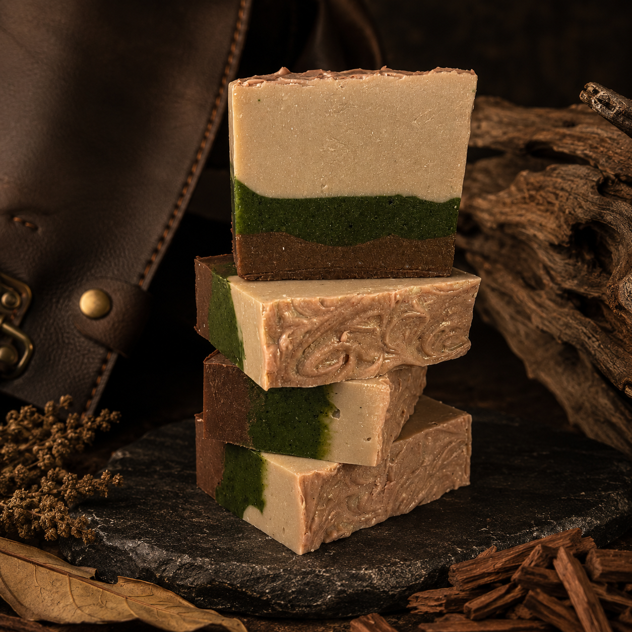 Leather Handmade Masculine Milk and Tallow Soap