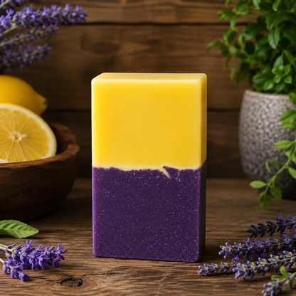LEMON LAVENDER: Handmade Tallow and Milk Conditioning Sample Soap
