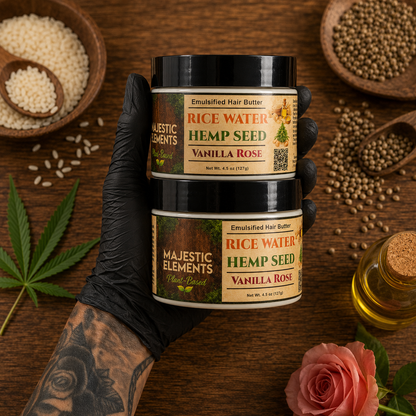 RICE WATER: Handmade Vanilla Rose Scented Hair Butter