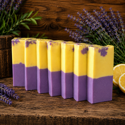 LEMON LAVENDER: Handmade Tallow and Milk Nourishing Mini Soap