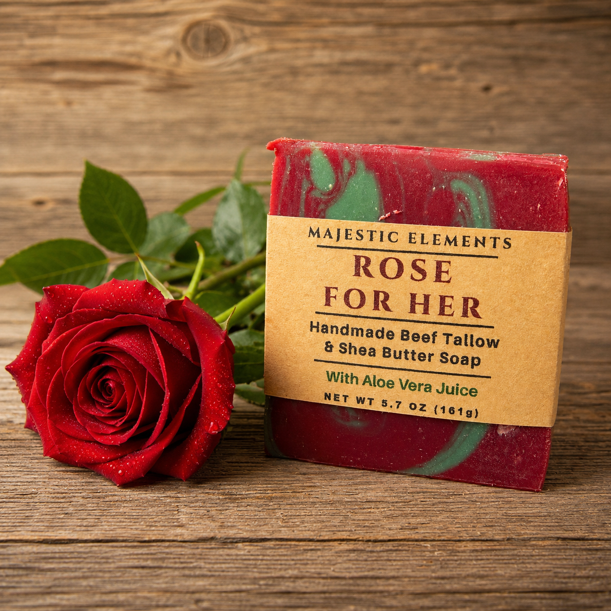 ROSE: Handmade Beef Tallow Natural Artisan Soap