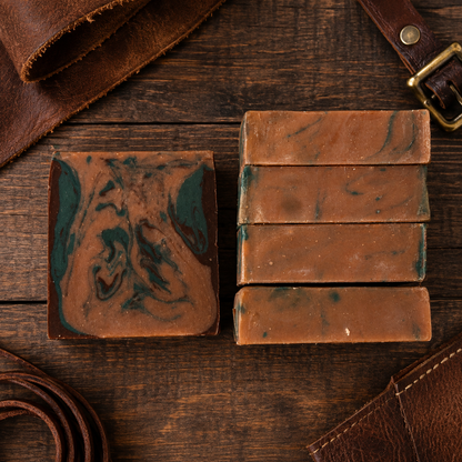 VINTAGE LEATHER: Handmade Goats Milk+Tallow Masculine Soap
