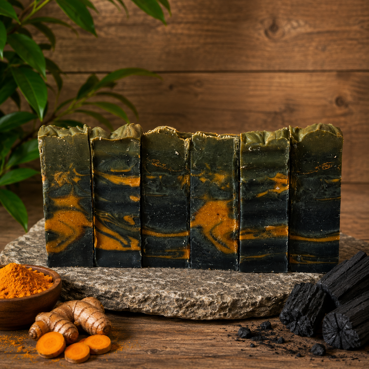 Unscented Turmeric and Charcoal Handmade Purifying Tallow Sample Soap