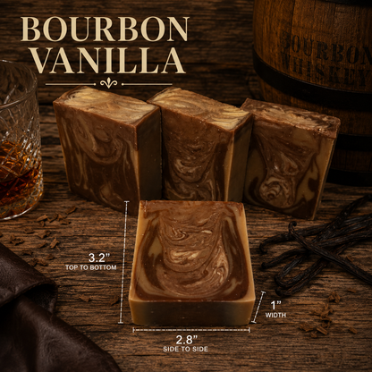 BOURBON VANILLA: Goats Milk & Tallow Handmade Masculine Soap