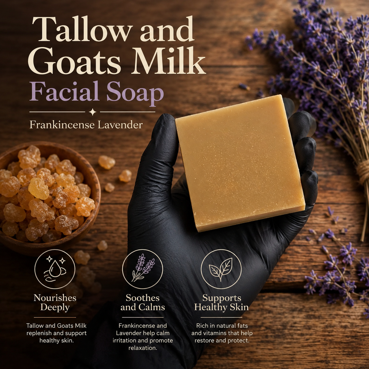 FRANKINCENSE LAVENDER: Handmade Facial Soap