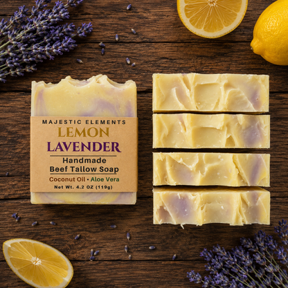 LEMON LAVENDER: Tallow + Milk Handmade Soap