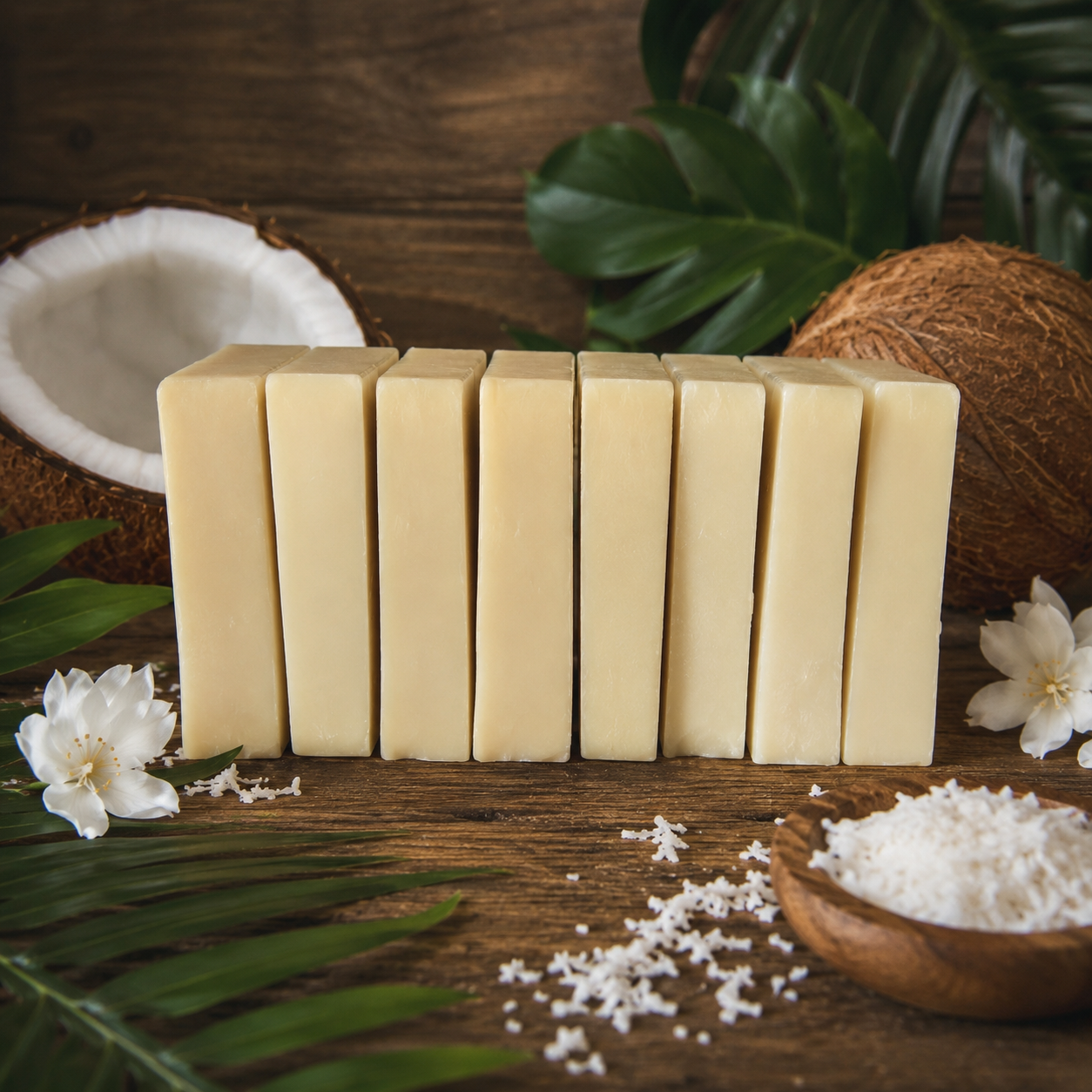 COCONUT: 100% Plant-Based Oils Coconut Milk and Shea Butter Handcrafted Vegan Mini Cleansing Soap